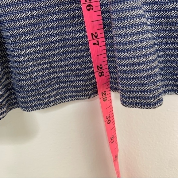 Theory blue stripe knit long sleeve polo top - Picture 7 of 7